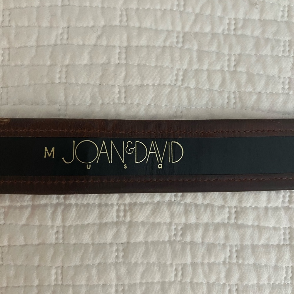 Joan & David Brown Leather Cowhide Belt w Silver Buckle Size Medium - Picture 5 of 5